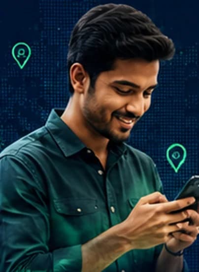 A job seeker looking at openings on his phone