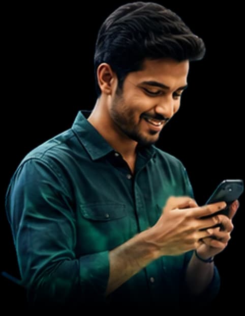 A job seeker looking at openings on his phone